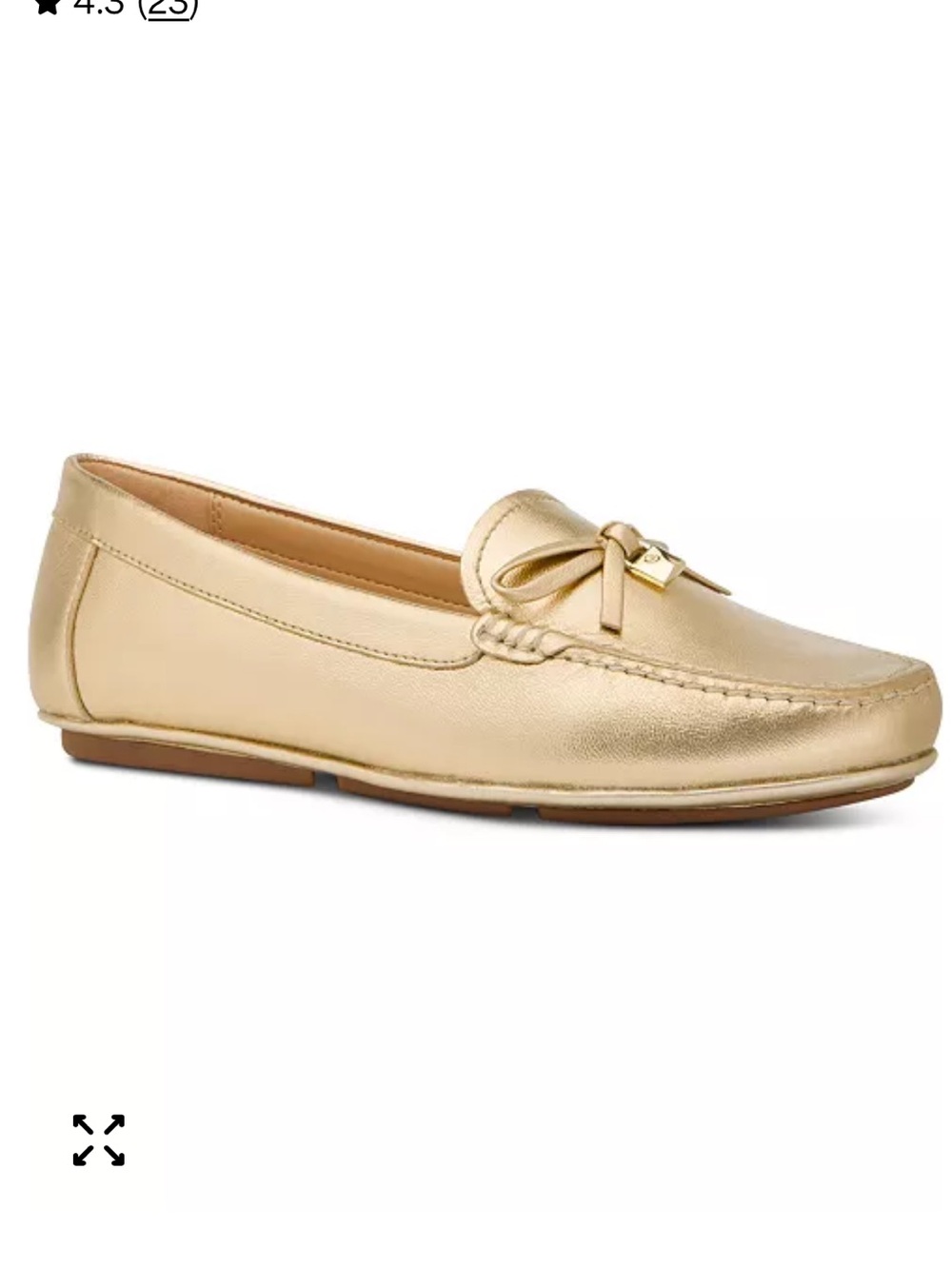 MICHAEL KORS Juliette moccasin loafer flat GOLD leather shoe size 7.5 women’s